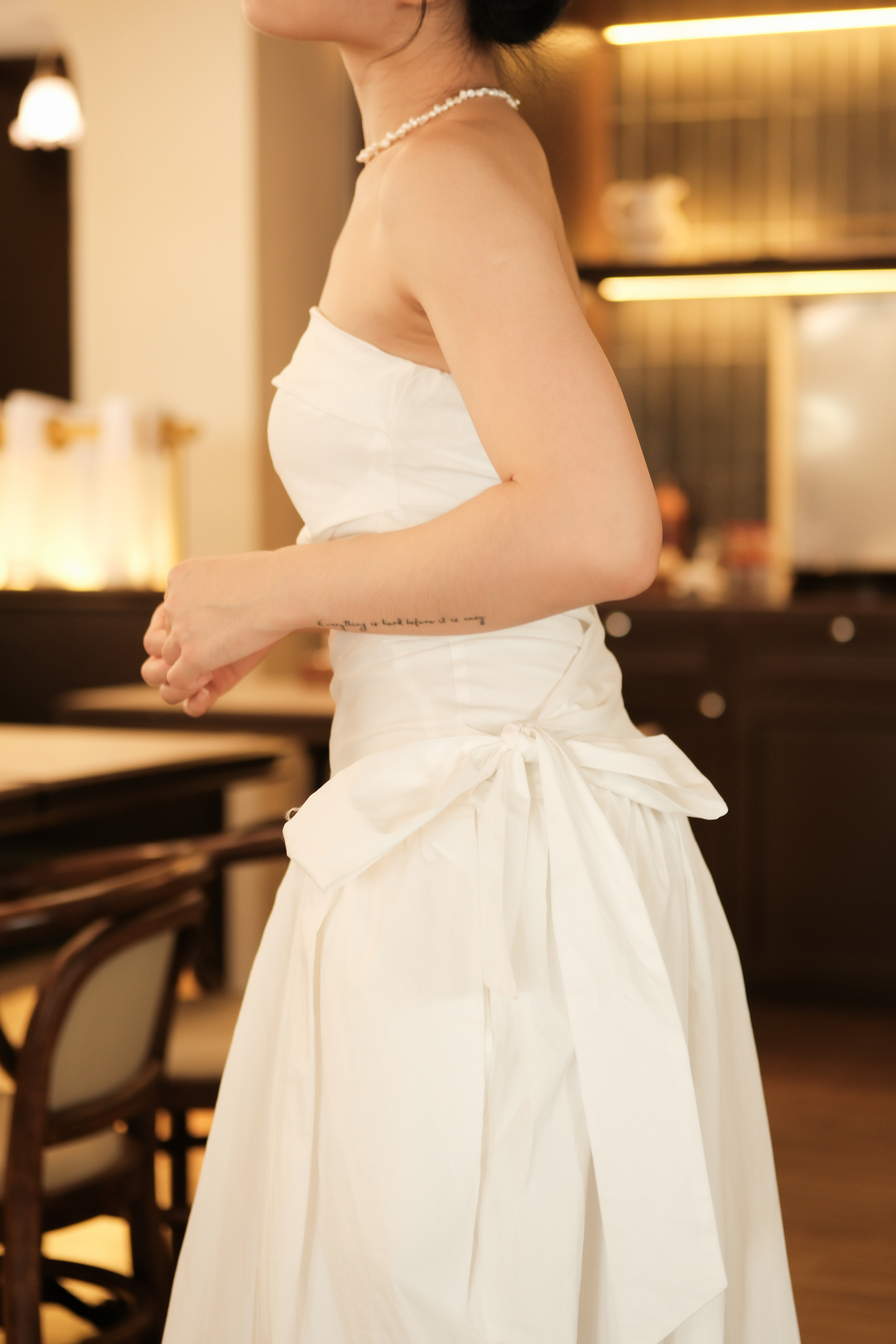 Céline Pure Bow Gown in Ivory