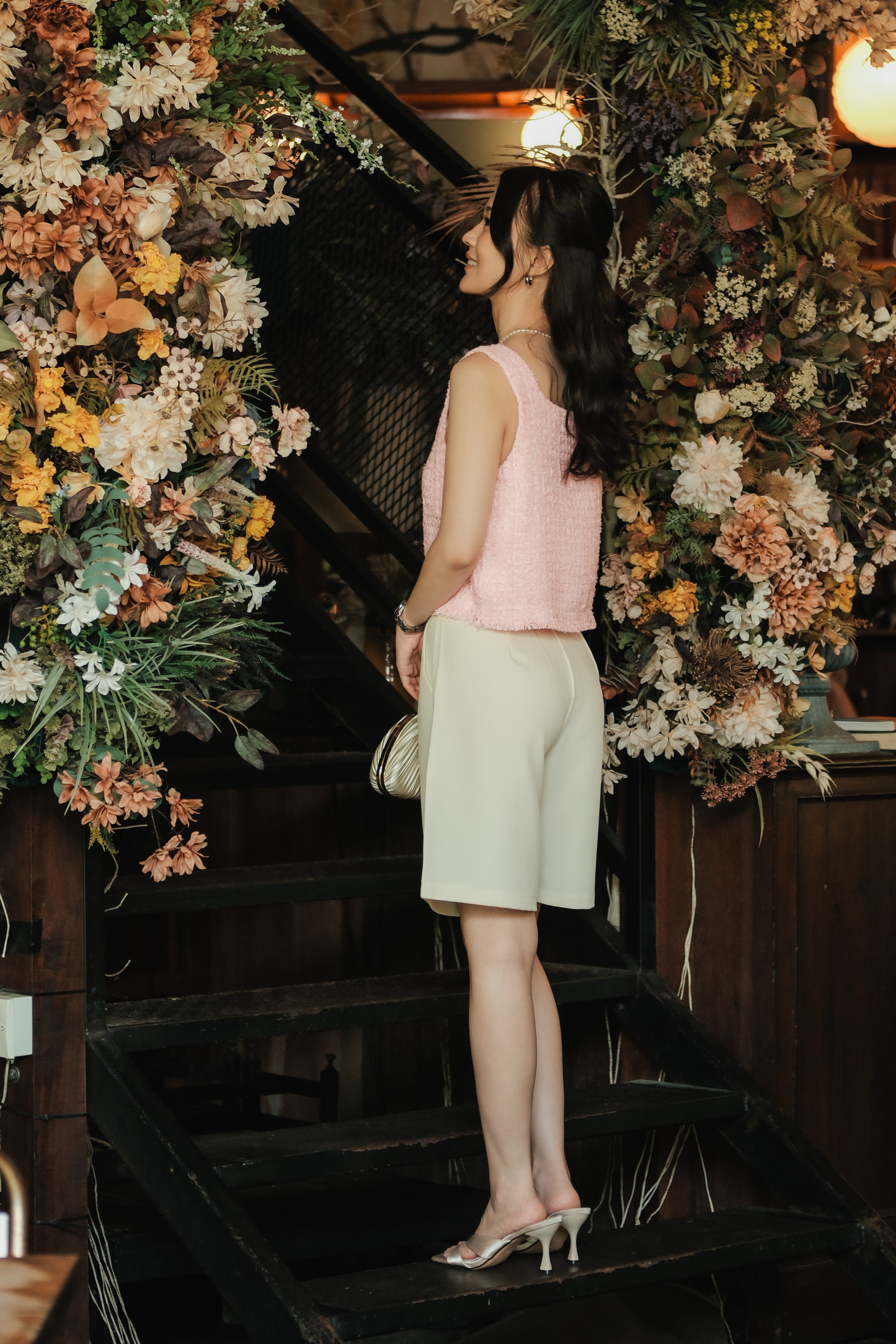 Avery Tailored Bermuda Shorts in Beige
