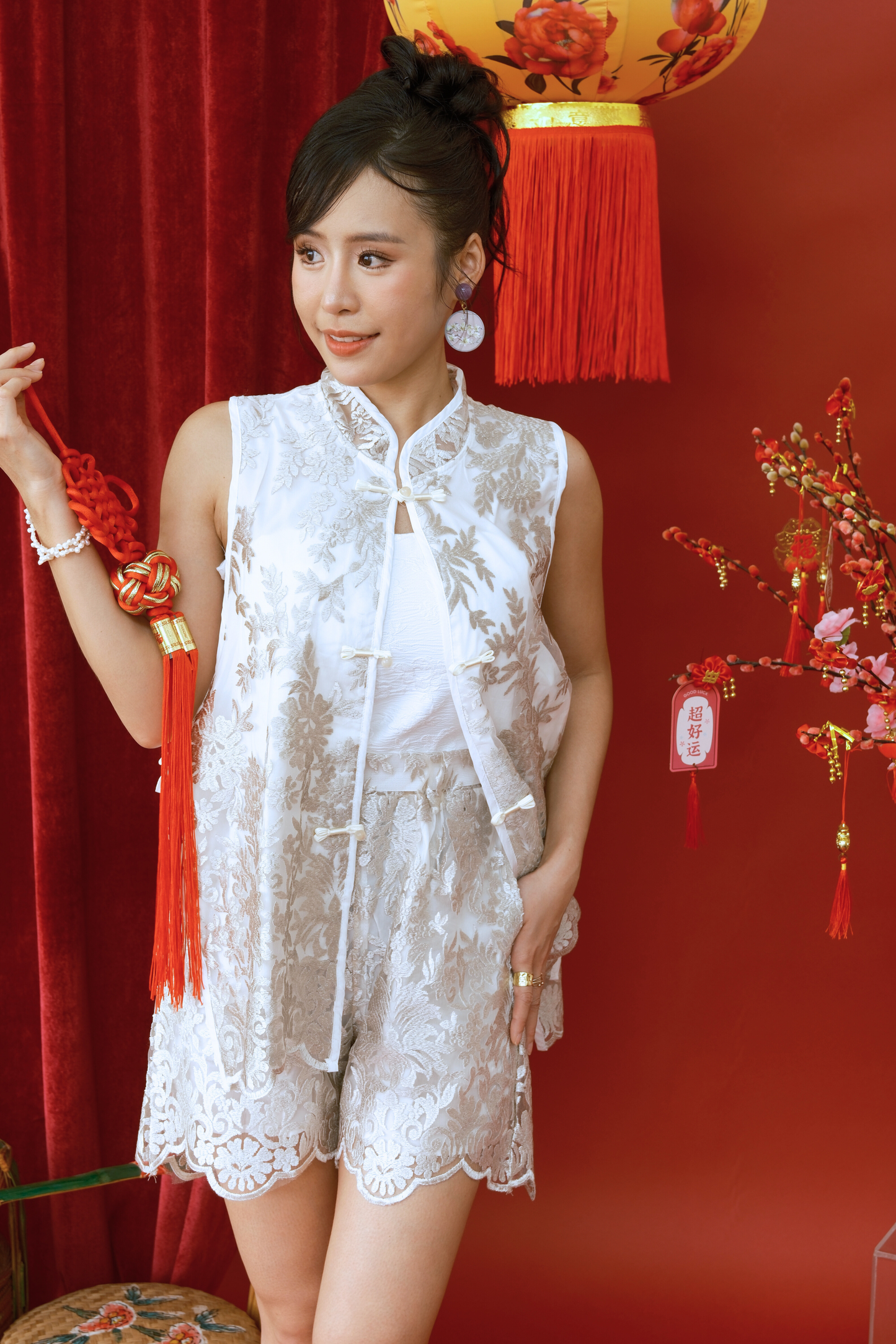 Lumière Bloom Lace Cheongsam Set (In-Stock)