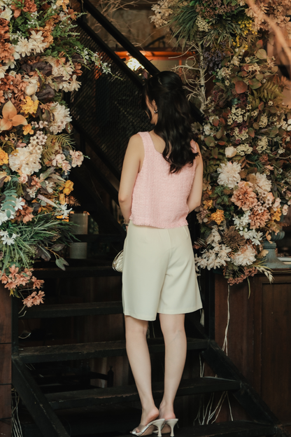 Avery Tailored Bermuda Shorts in Beige