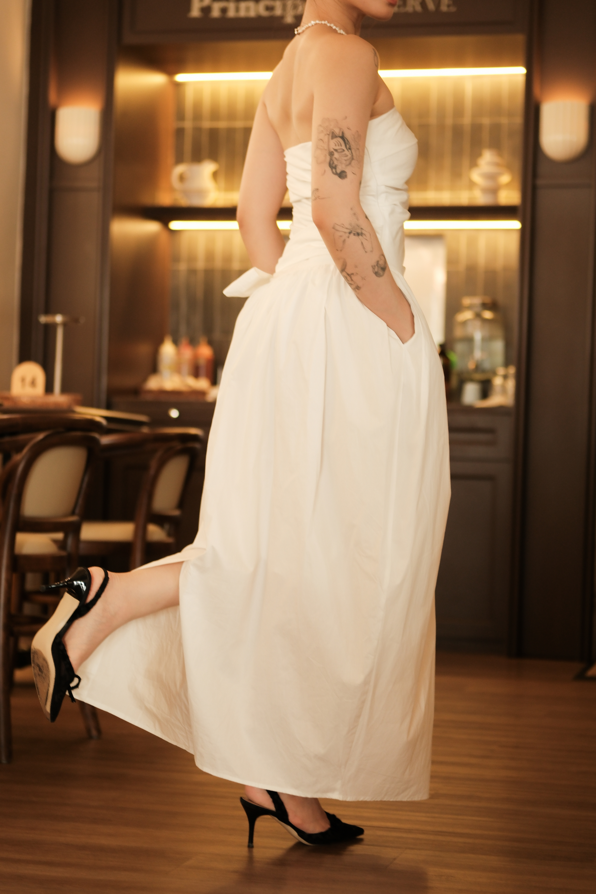 Cline Pure Bow Gown in Ivory Belle Club Cline Pure Bow Gown in Ivory Belle Club