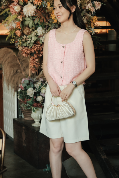 Avery Tailored Bermuda Shorts in Beige