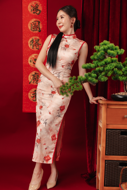 Lucienne Vintage Floral Cheongsam Dress