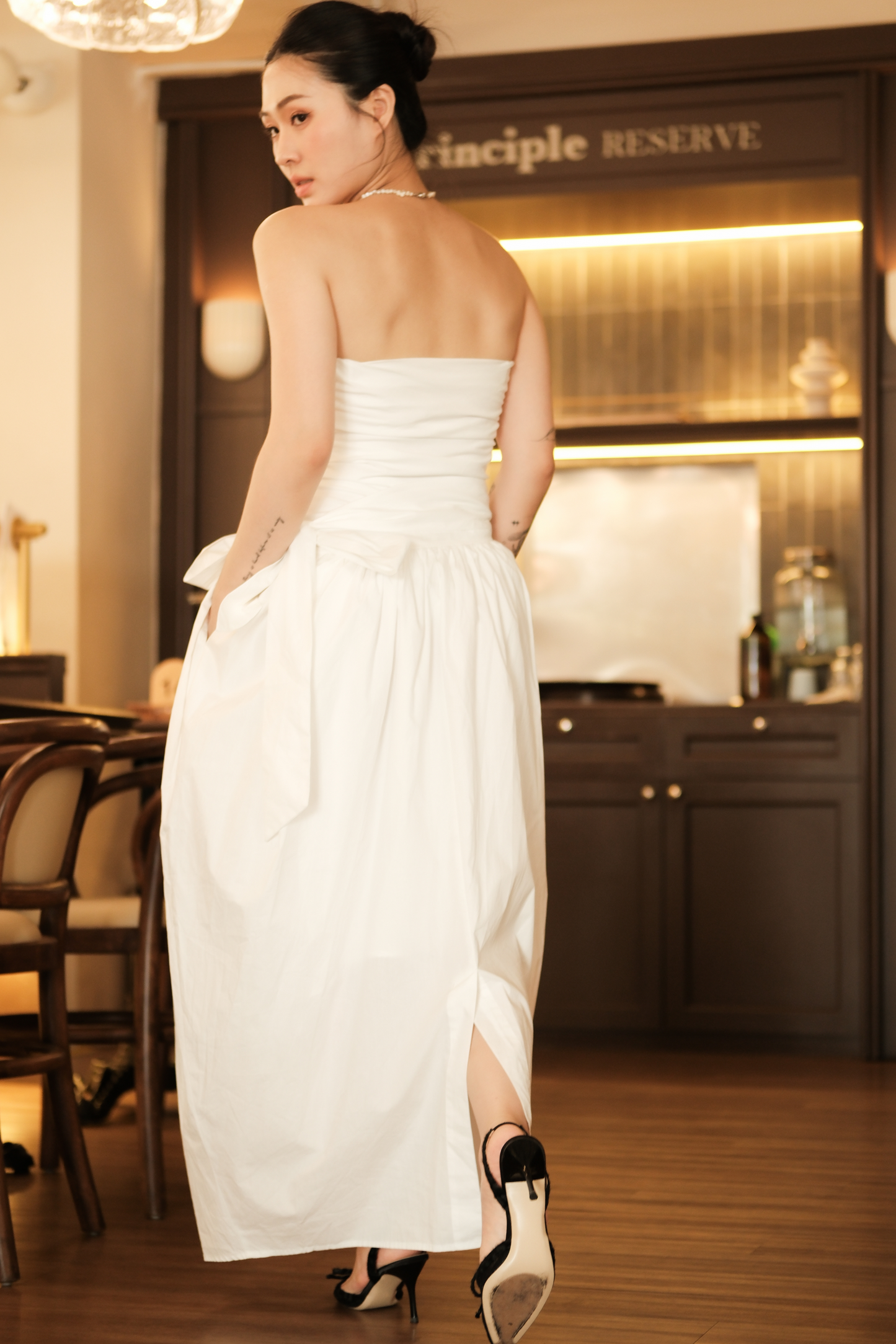 Céline Pure Bow Gown in Ivory