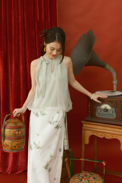 Rosalie Tulle Halter Set in Light Green (In-Stock)