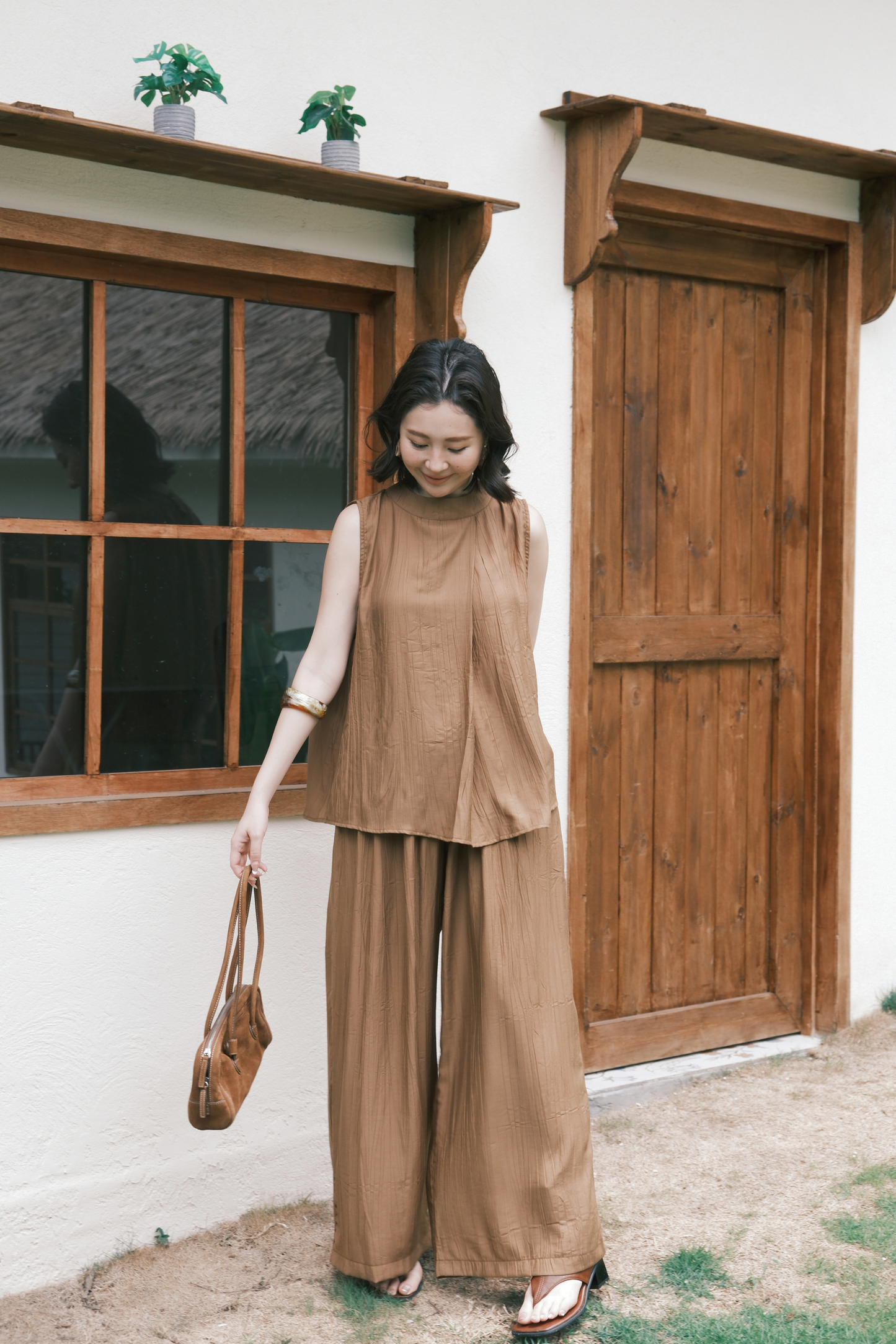 Noéline Relaxed Co-Ord Set in Brown