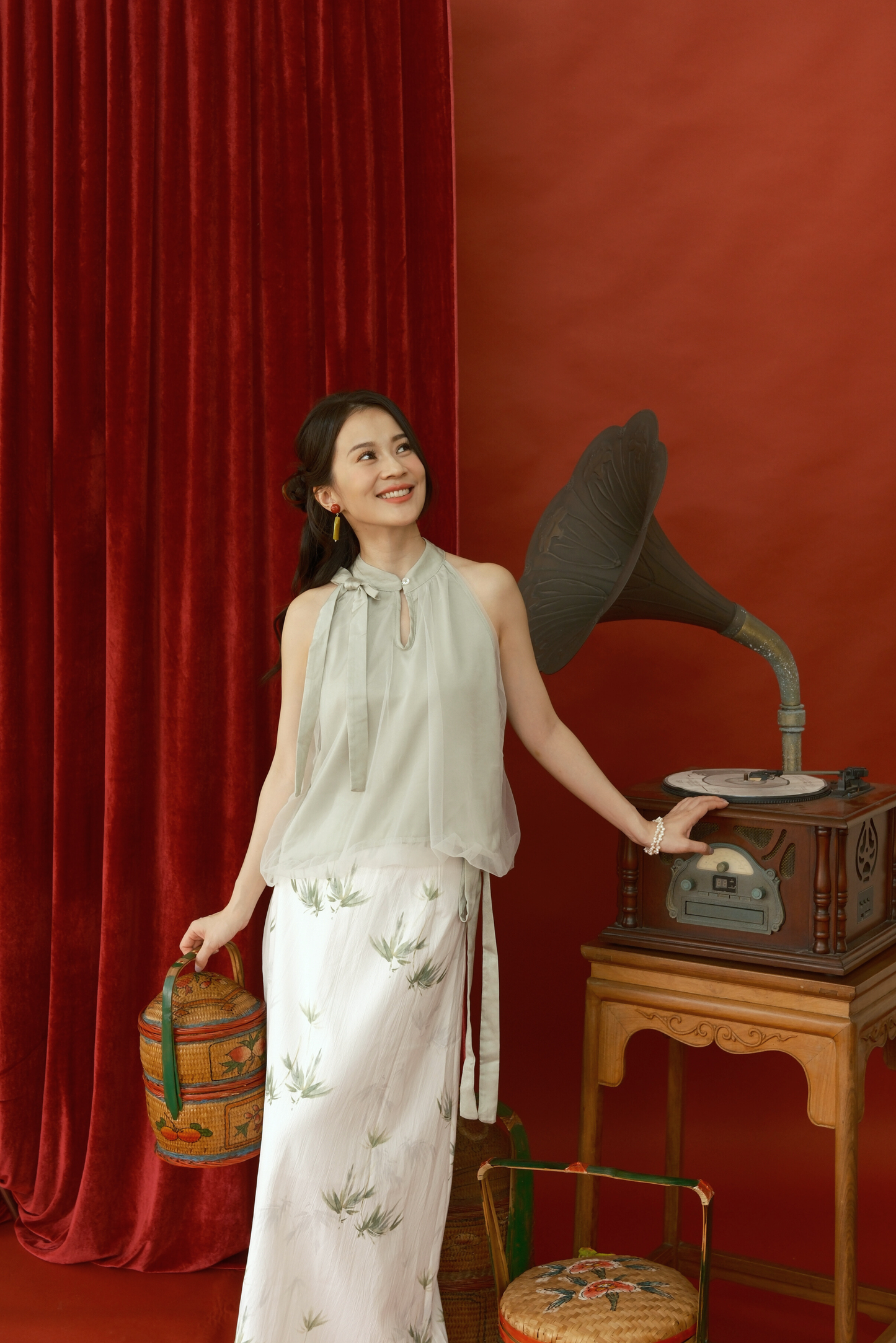 Rosalie Tulle Halter Set in Light Green (In-Stock)