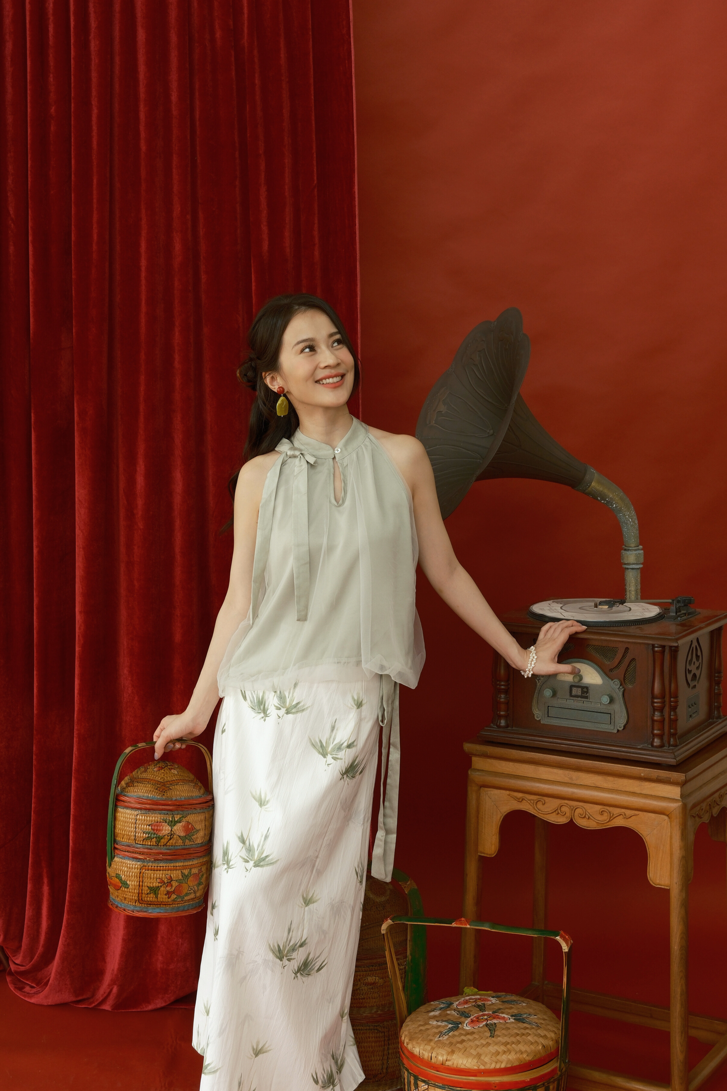 Rosalie Tulle Halter Set in Light Green (In-Stock)