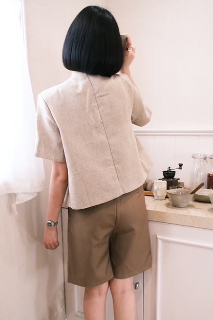 Léonie Tweed Buttoned Top