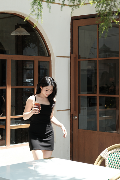 Aria Tailored Mini Dress in Black