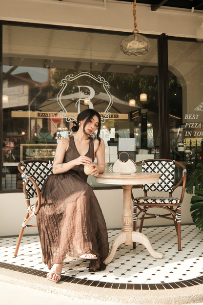 Amélie Mocha Halter Dress