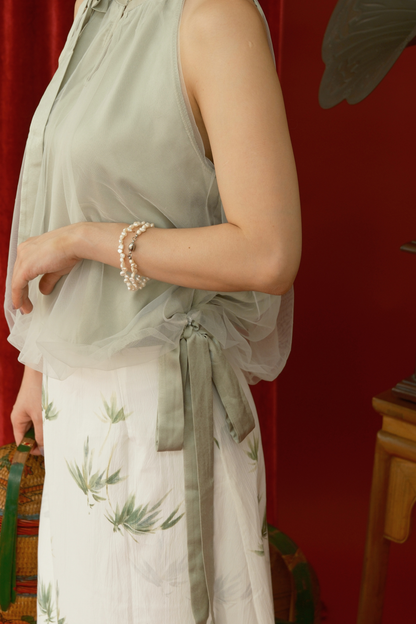 Rosalie Tulle Halter Set in Light Green (In-Stock)