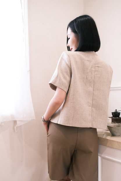 Léonie Tweed Buttoned Top