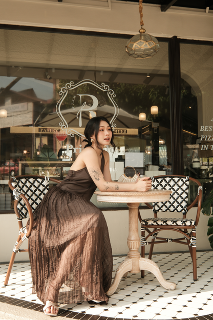 Amélie Mocha Halter Dress