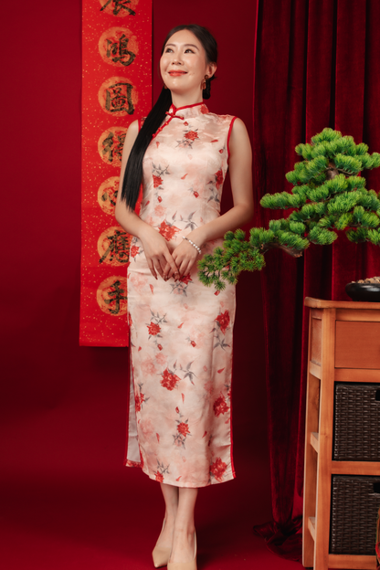Lucienne Vintage Floral Cheongsam Dress