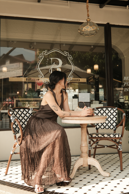 Amélie Mocha Halter Dress