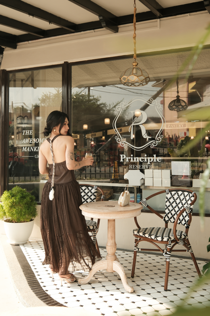 Amélie Mocha Halter Dress