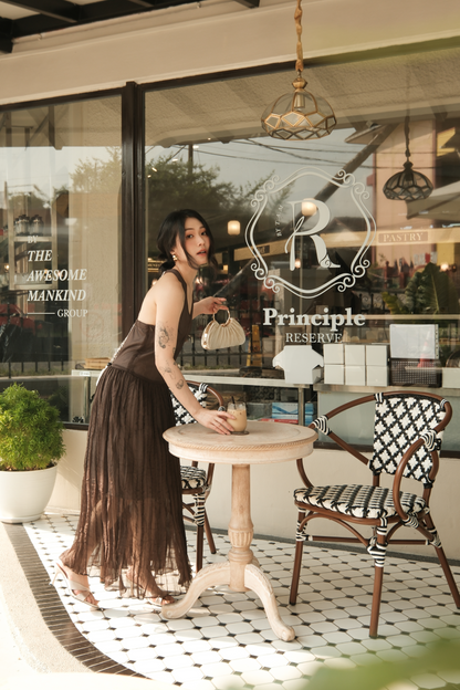 Amélie Mocha Halter Dress