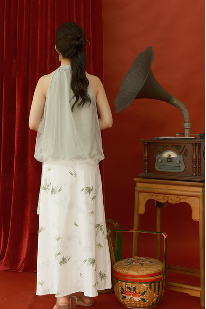 Rosalie Tulle Halter Set in Light Green (In-Stock)