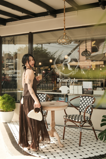 Amélie Mocha Halter Dress