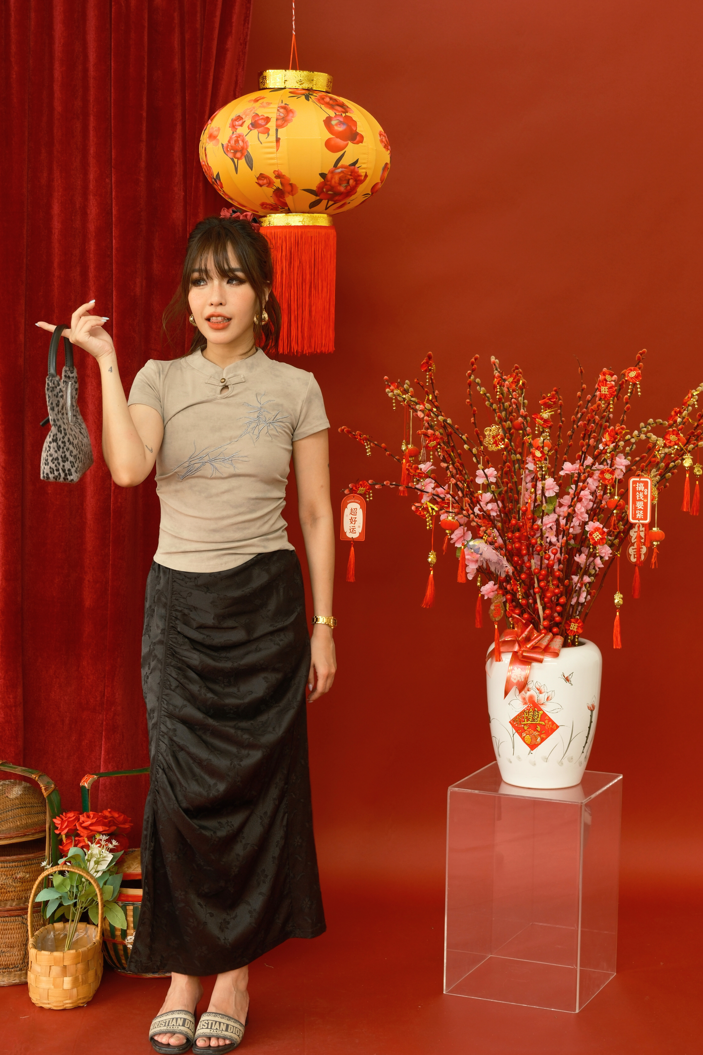 Amandine Bamboo Knit Top in Dark Green