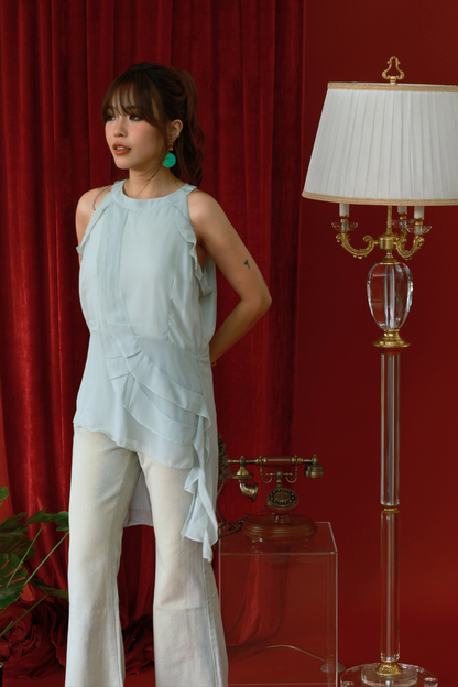 Mint Cascade Asymmetry Two-Piece Set