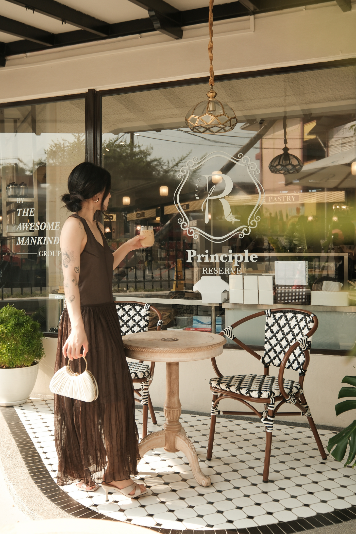 Amélie Mocha Halter Dress