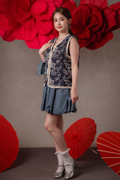 Tessa Denim Skirt in Mid Blue
