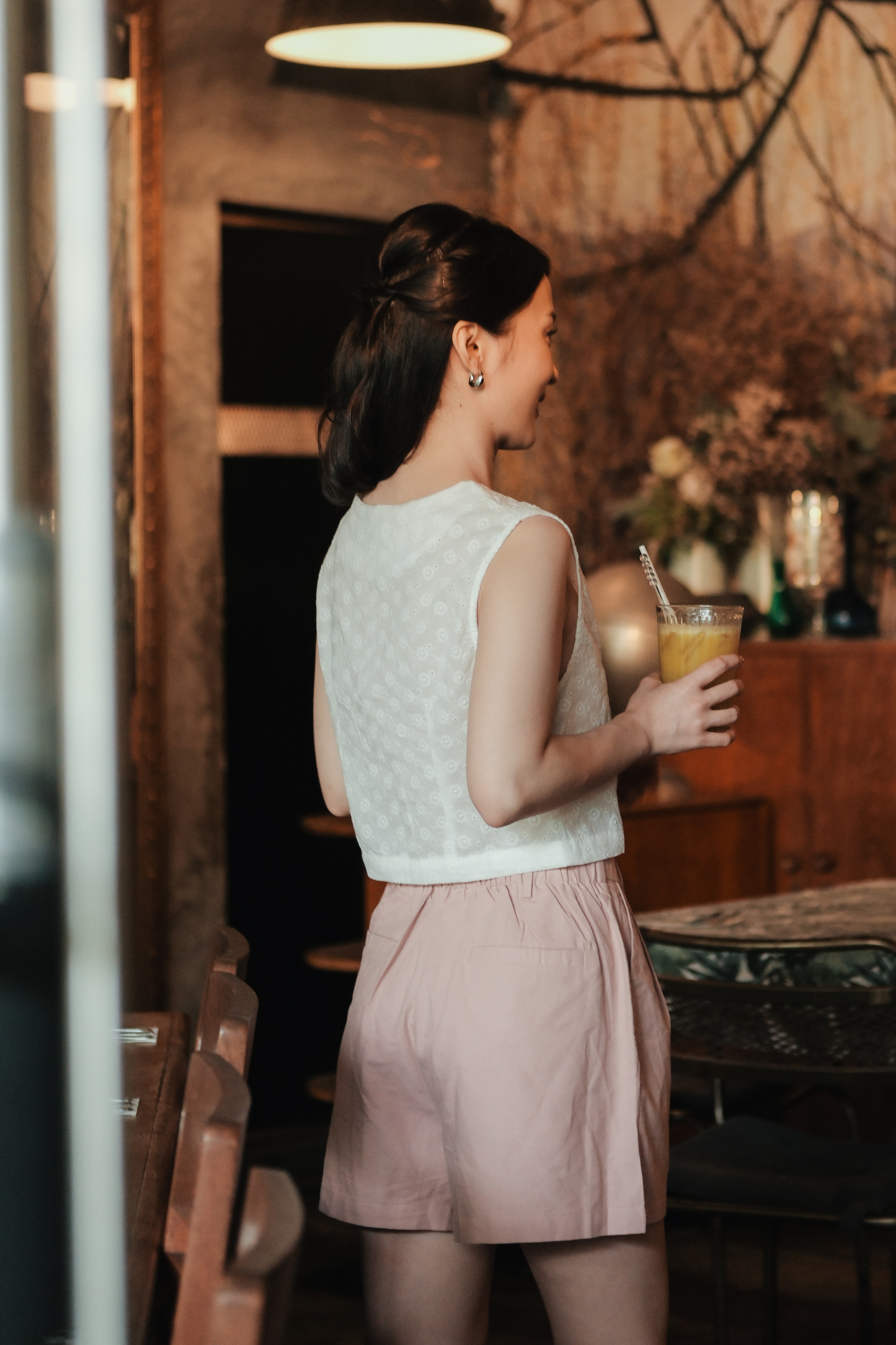 Celeste Lace Tie-Front Top in White