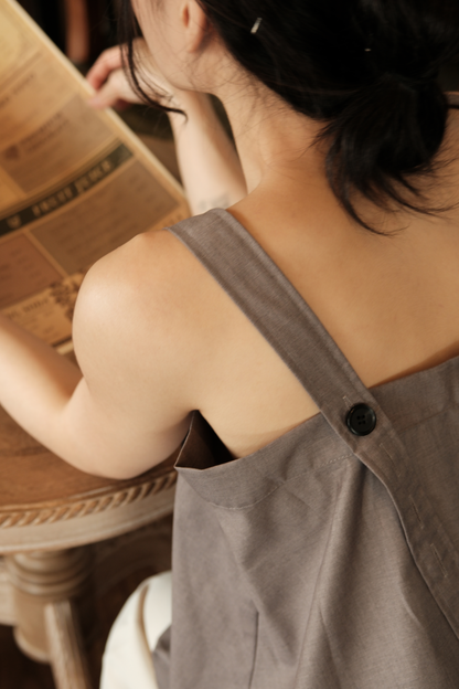 Sabine Button-Front Swing Cami Top in Grey