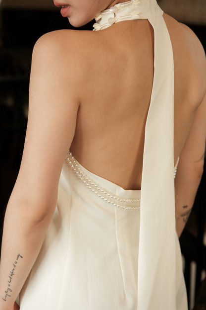 Aurélie Halter Backless Mini Dress