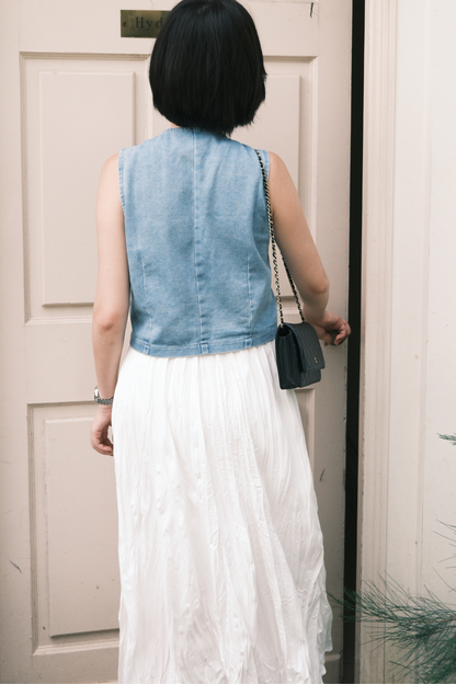 Elara Soft Wave Skirt In White