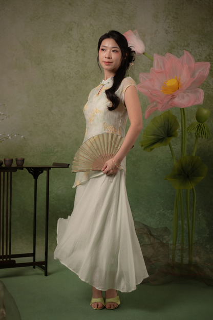 Liana Meadow Cheongsam Dress in Sage