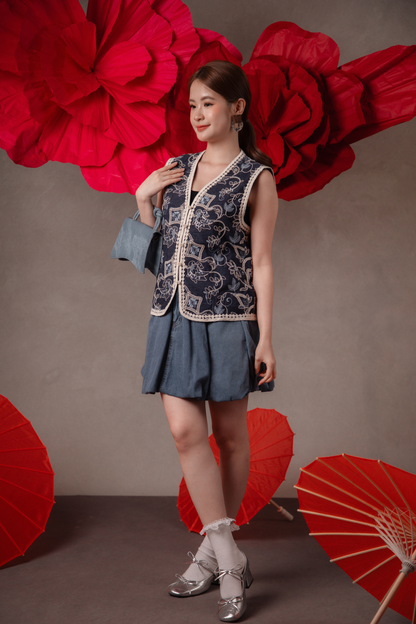 Tessa Denim Skirt in Mid Blue