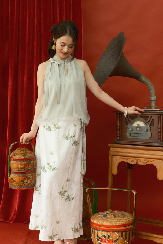 Rosalie Tulle Halter Set in Light Green (In-Stock)