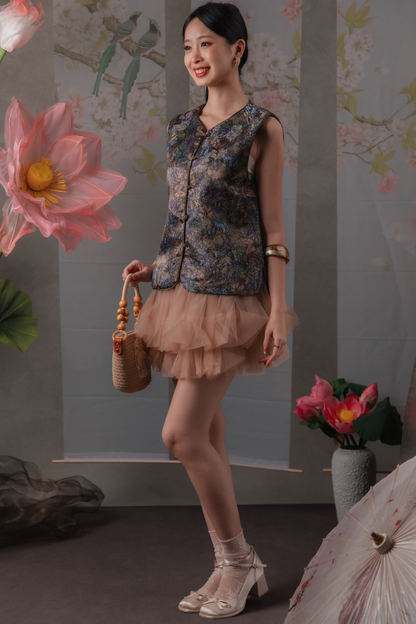Mila Tulle Skirt in Peach