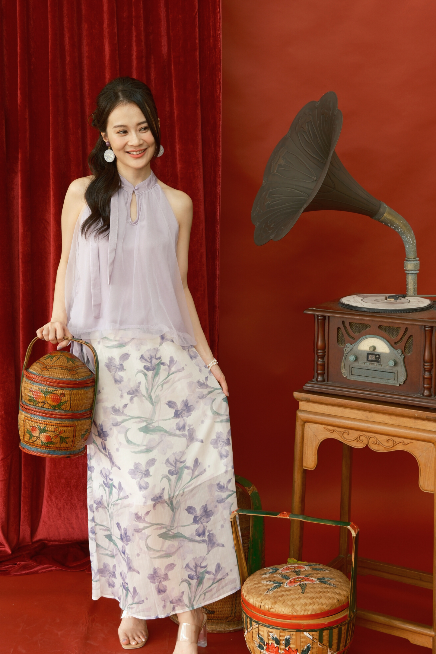 Rosalie Tulle Halter Set in Light Purple (In-Stock)