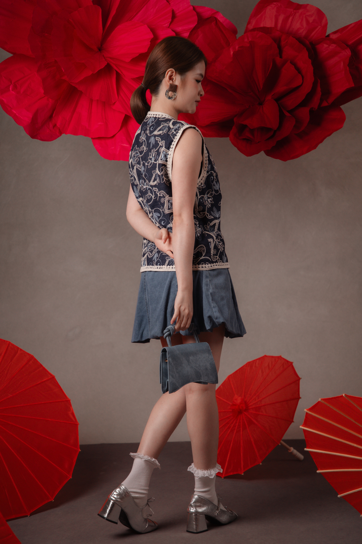 Tessa Denim Skirt in Mid Blue