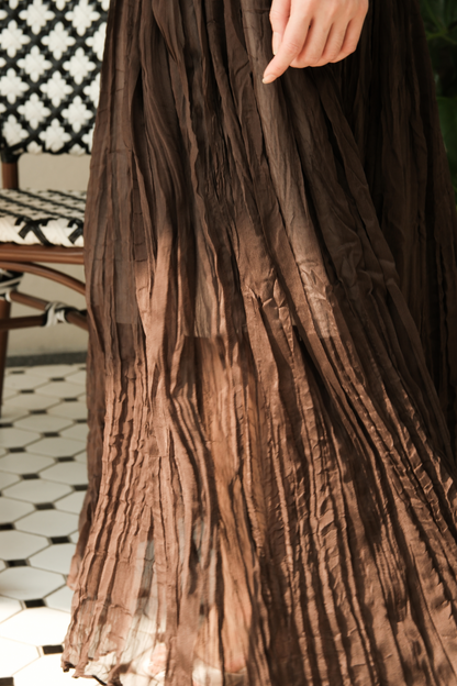 Amélie Mocha Halter Dress