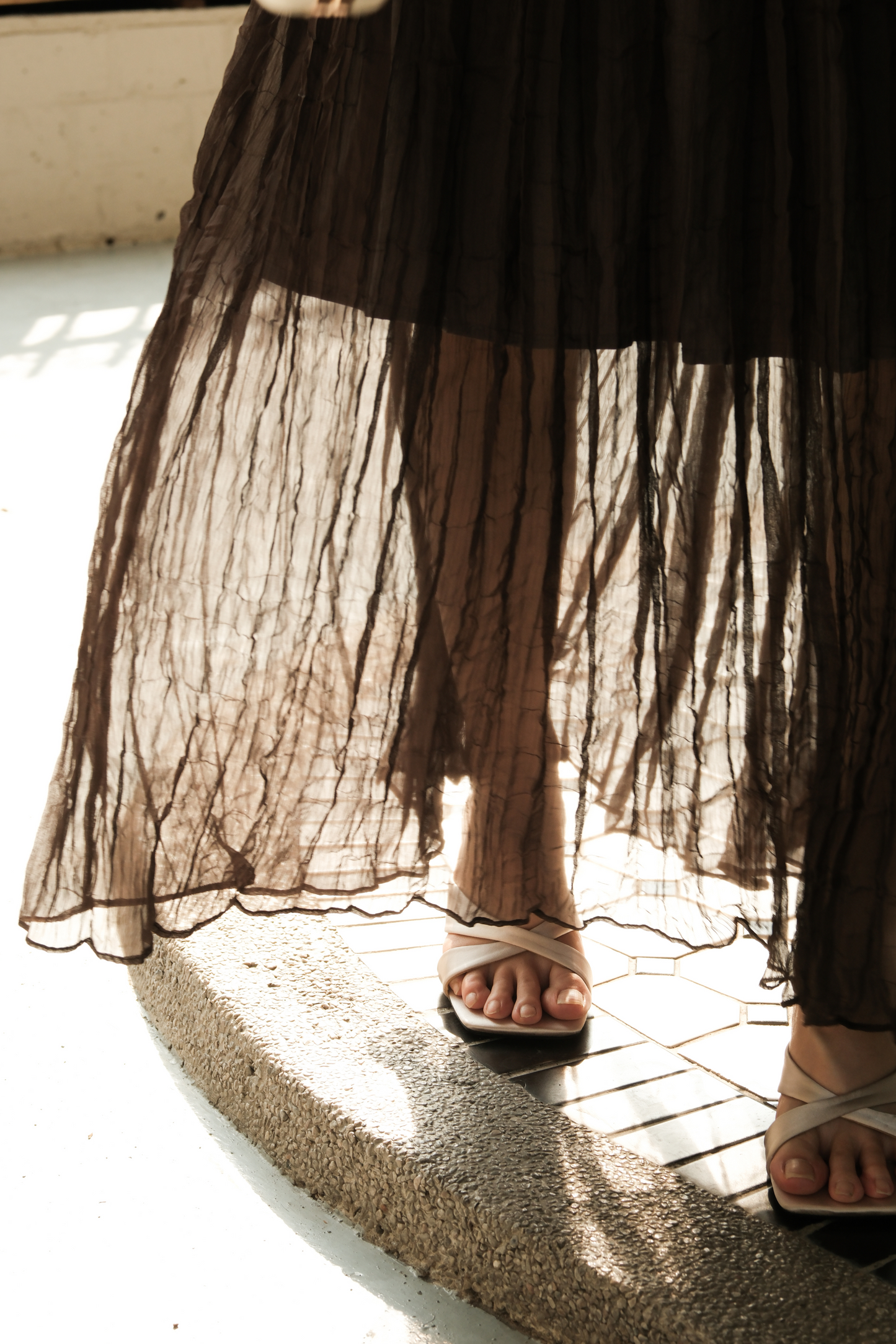 Amélie Mocha Halter Dress