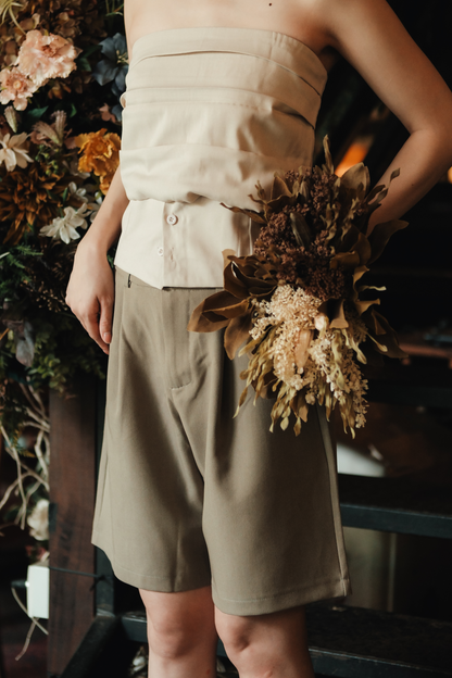 Avery Tailored Bermuda Shorts in Khaki