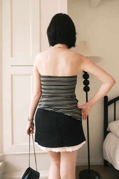 Élise Striped Tie-Detail Tube Top