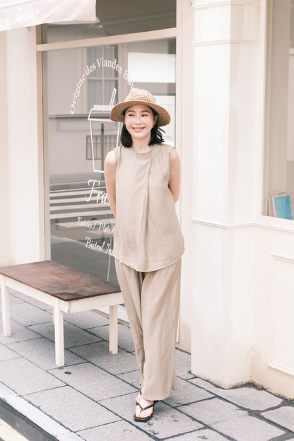 Noéline Relaxed Co-Ord Set in Khaki