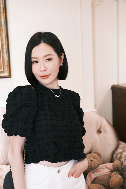 Delphine Bow-Back Top in Black