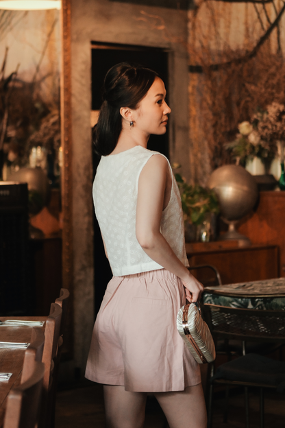 Celeste Lace Tie-Front Top in White