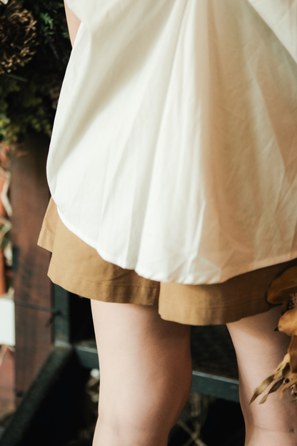 Inès Draped Back Knot Top in White