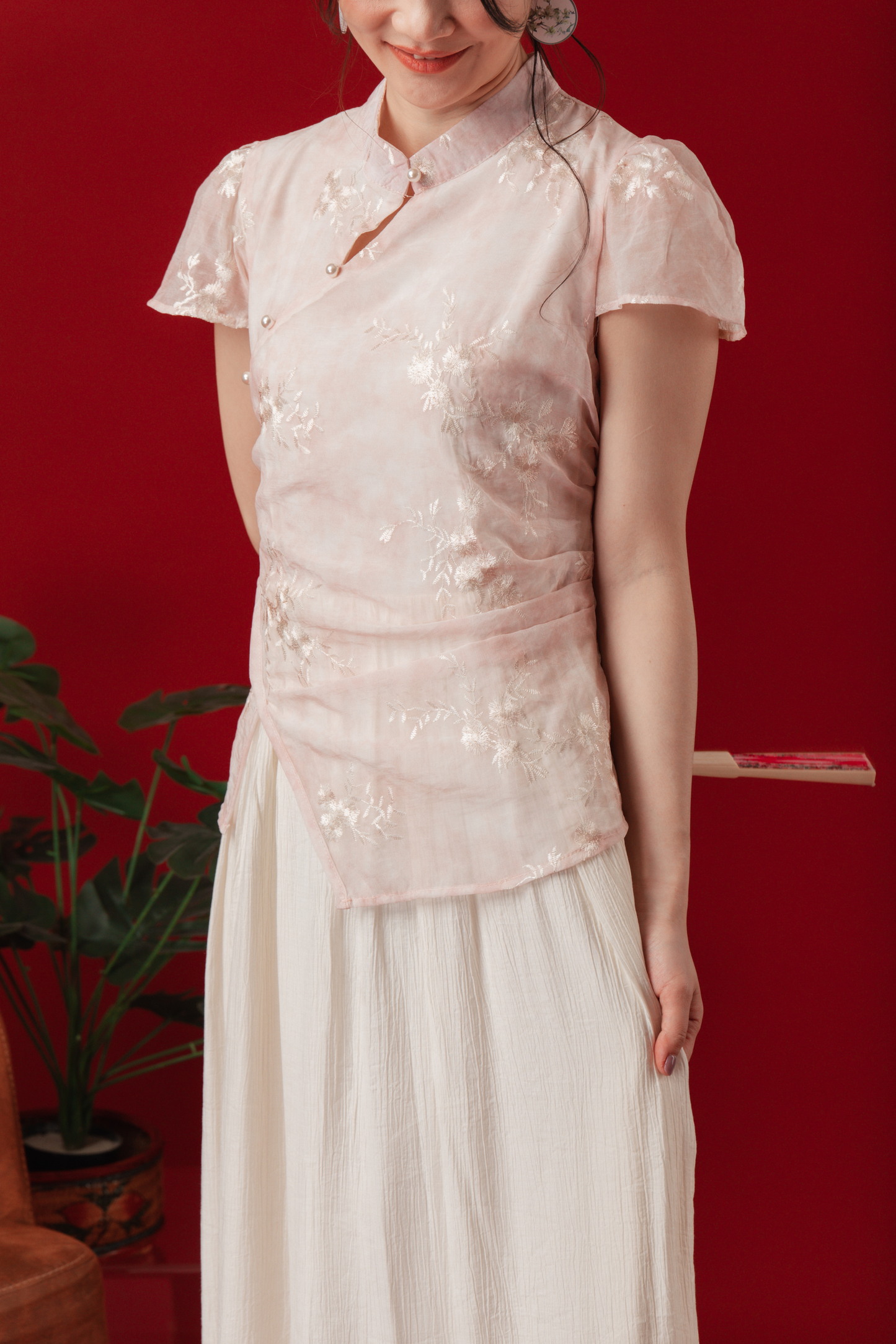 Elise Embroidered Layered Cheongsam Dress (In-Stock)
