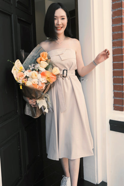 Élise Belted Tube Dress Set