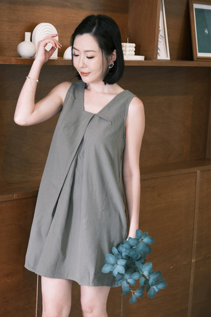 Elara Pleated Swing Mini Dress