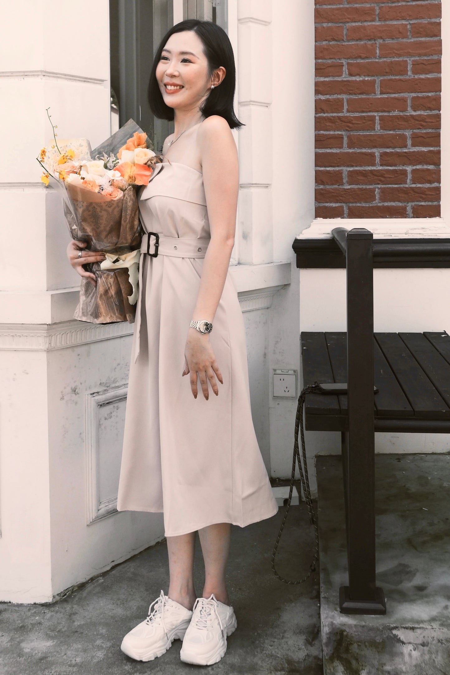 Élise Belted Tube Dress Set